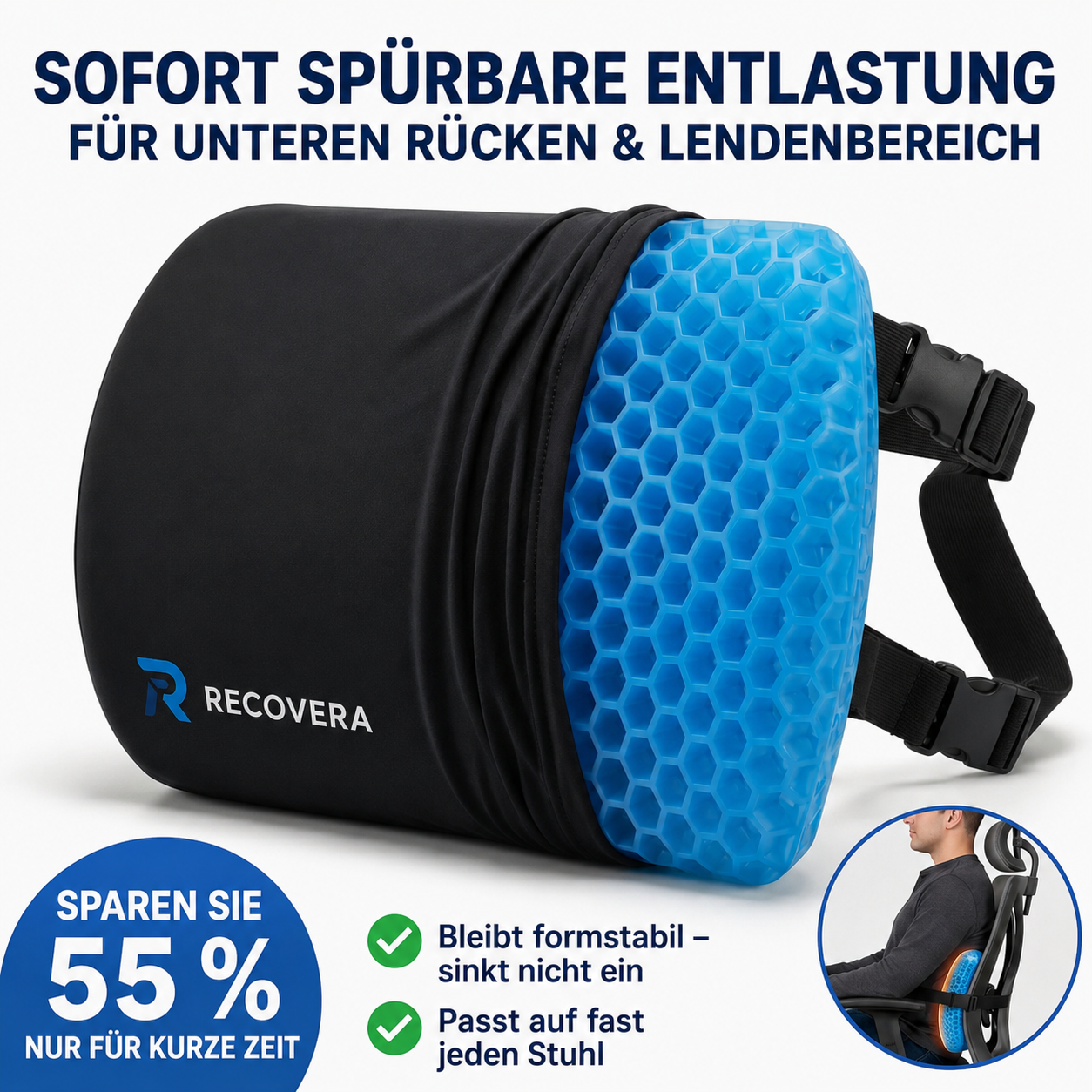 Recovera™ Gel-Lendenstützkissen